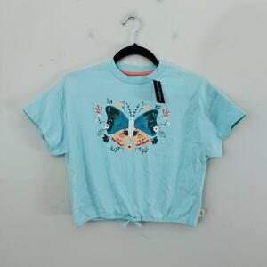 Souris Mini Super Collection Blue Shirt With Butterfly Girls Size 10 NWT
